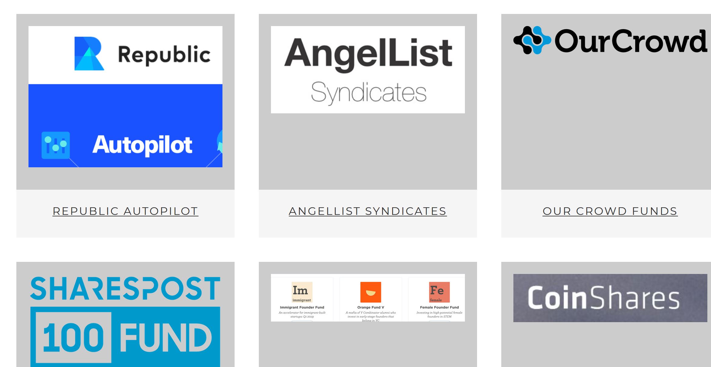 Republic Autopilot, AngelList Syndicates, other Funds 