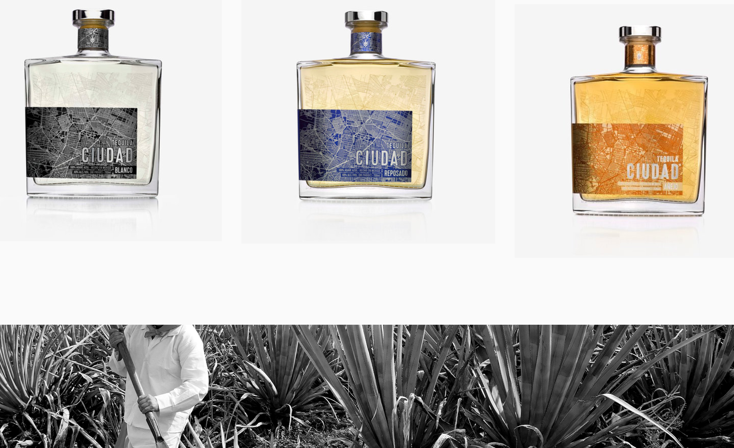Tequila Ciudad Bottles: Blanco, Anejo, Reposado
